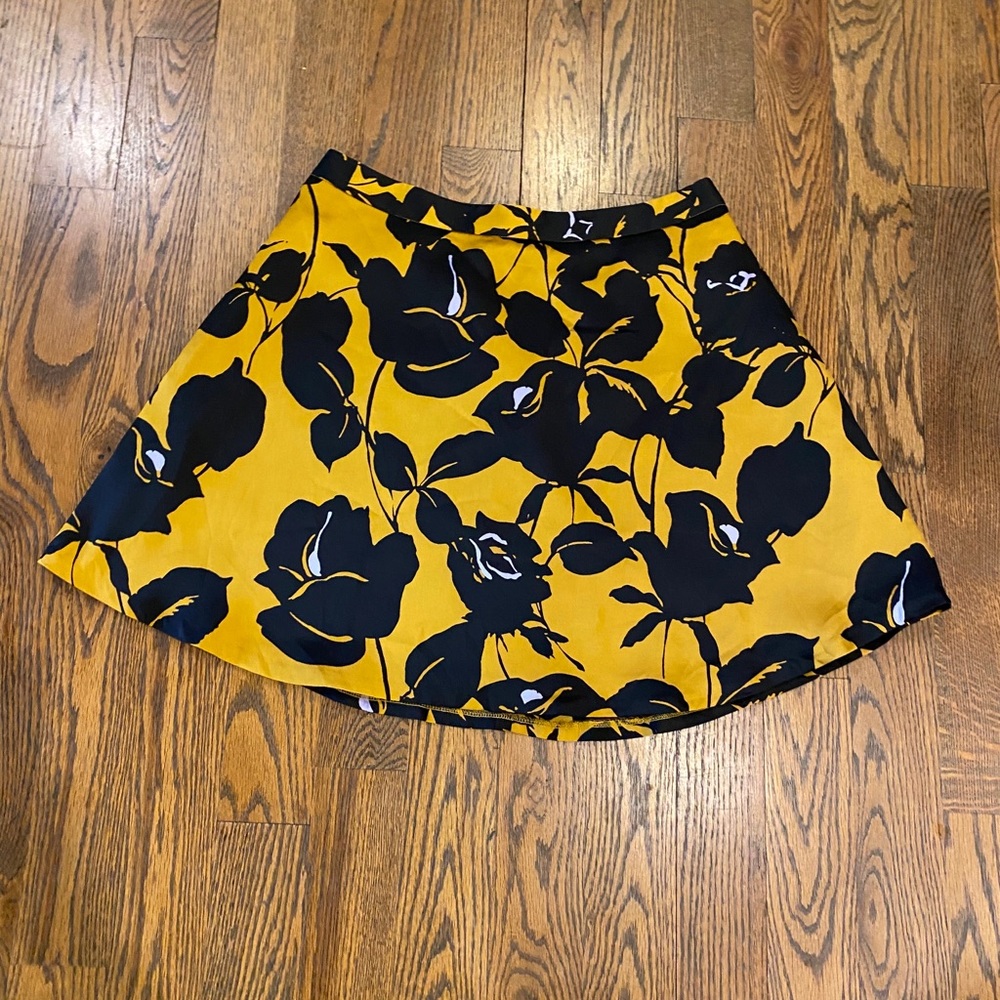 The Limited silky yellow skirt with flowers